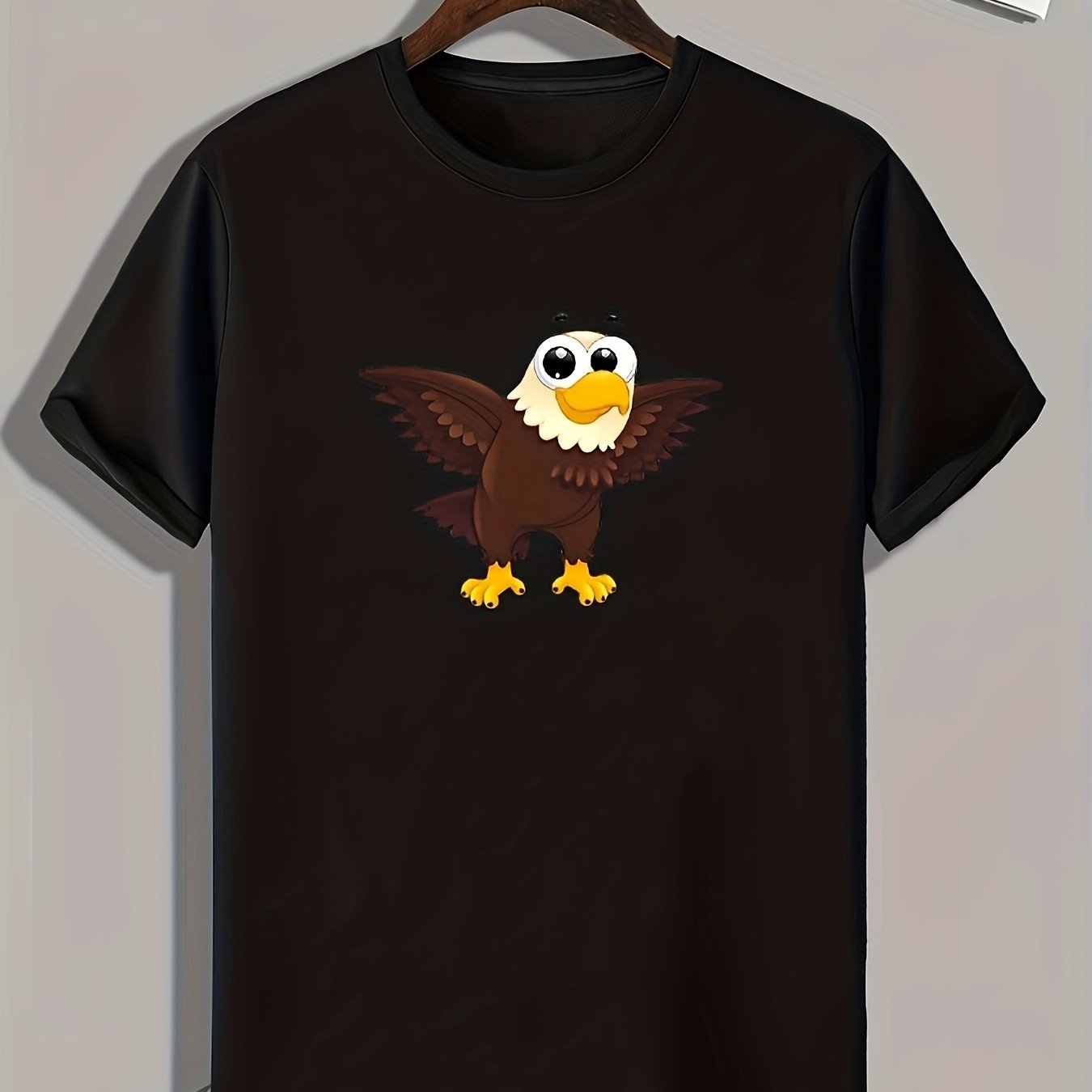 Eagle Print Men's Graphic Tee for Summer