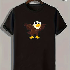 Eagle Print Men's Graphic Tee for Summer