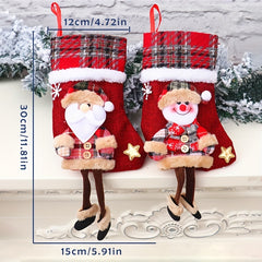 Festive Christmas Stocking Gift Bag for Home Decor