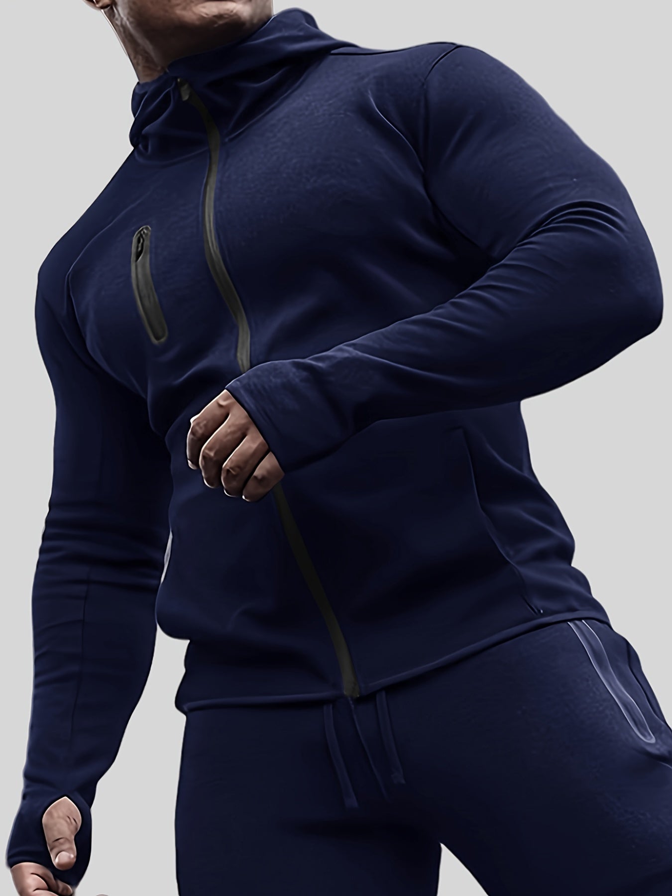 Men's Zipper Hooded Sports Hoodie for Autumn Winter