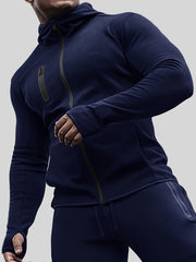 Men's Zipper Hooded Sports Hoodie for Autumn Winter