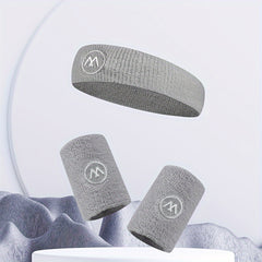 Breathable Sweat Absorbent Headband & Wristbands Set