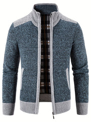 Men's Casual Full Zip Cardigan Knitted Sweater Coat With Pockets
