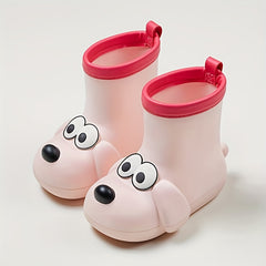 Dog Pattern Rain Boots for Kids Non Slip Waterproof Shoes