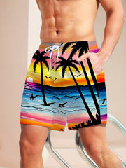 Men's Quick Dry Hawaiian Beach Board Shorts Colorful Swim Trunks