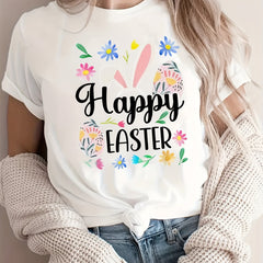 Easter Graphic Casual Sports T-shirt Short Sleeves Women's Activewear
