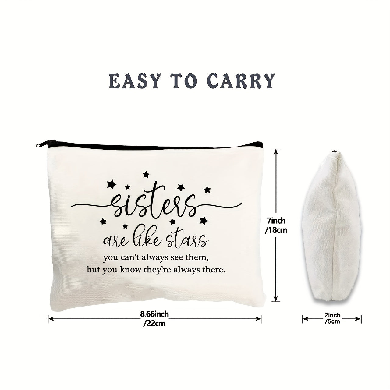 Sisters Are Like Stars Makeup Storage Bag