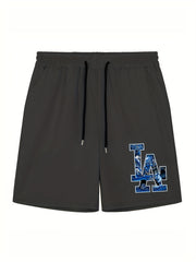 Men's LA Graphic Drawstring Shorts for Summer