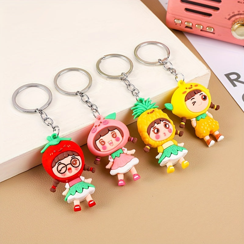 Fruit Doll Key Chain Schoolbag Backpack Pendant Keychain Gift Women Ladies