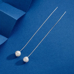 Pearl Tassel Earrings Chain Thread Gift For Girls
