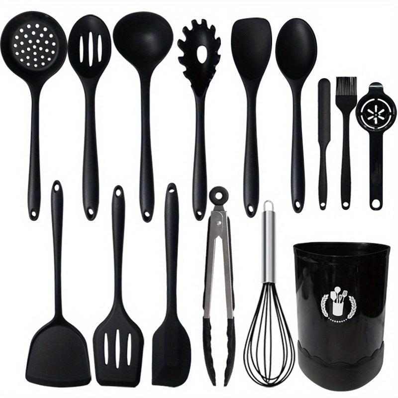 15pcs Silicone Utensils Set Heat Resistant Cooking Spatula Spoon Non-stick