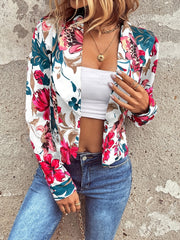 Floral Print Shawl Collar Blazer
