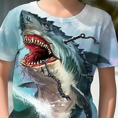 Boys' Shark Graphic T Shirt for Summer Outings
