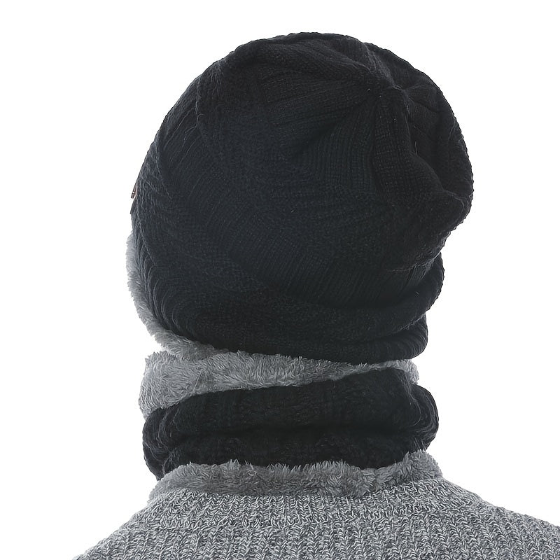 Winter Fishing Hat And Scarf Set Ear Protection Knitted Hat