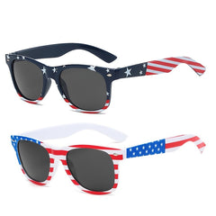 2 Pcs National Flag Frame Classic Rectangle Unisex Sunglasses