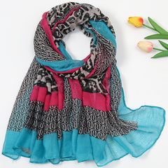 Vintage Print Thin Scarf Shawl Beach Towel Yarn Scarf Casual Sunscreen Large