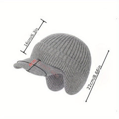 Men's Knitted Warm Hat With Ear Protection Winter Plush Cap