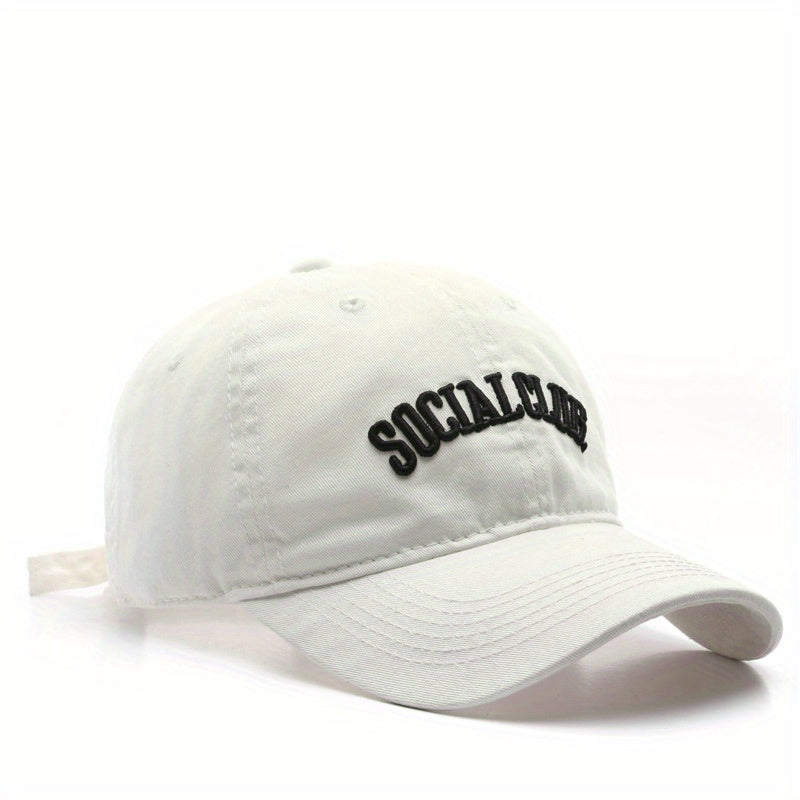 SOCIAL CLUB Embroidery Baseball Cap Solid Cotton Couple Dad Hat Lightweight