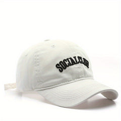SOCIAL CLUB Embroidery Baseball Cap Solid Cotton Couple Dad Hat Lightweight