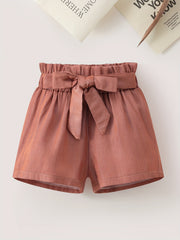 Toddler Girls Paperbag Waist Belted Shorts Set
