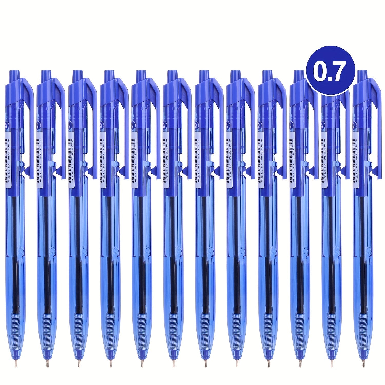 12pcs Office Ballpoint Pens 0.7mm Smooth Writing & Low Viscosity Ink