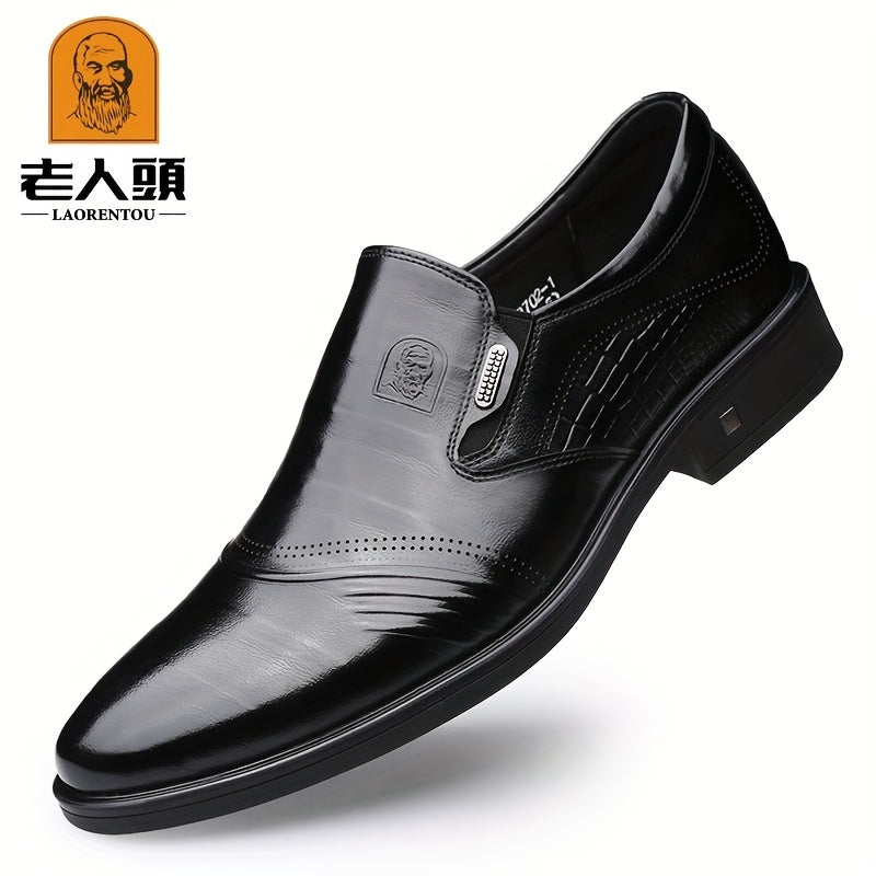 LAORENTOU Men's Slip On Formal Shoes Wear resistant Non Slip Smart Casual Shoes