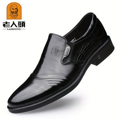 LAORENTOU Men's Slip On Formal Shoes Wear resistant Non Slip Smart Casual Shoes
