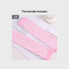 Knitted Striped Fingerless Elbow Gloves Warmer For Christmas Party