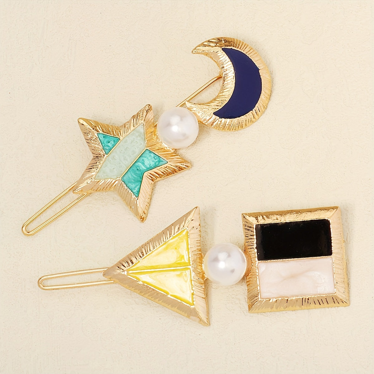 2pcs Minimalist Faux Pearl Hair Clip Set for Women Girls