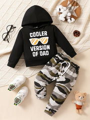 Toddler Boys Clothes COOLER VERSION OF DAD Hoodie Camo Pants 2PCS Outfit