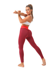 Women's Seersucker High Waisted Yoga Leggings