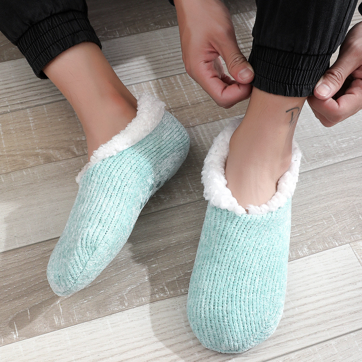 Men's Cozy Fleece Indoor Slippers Sock