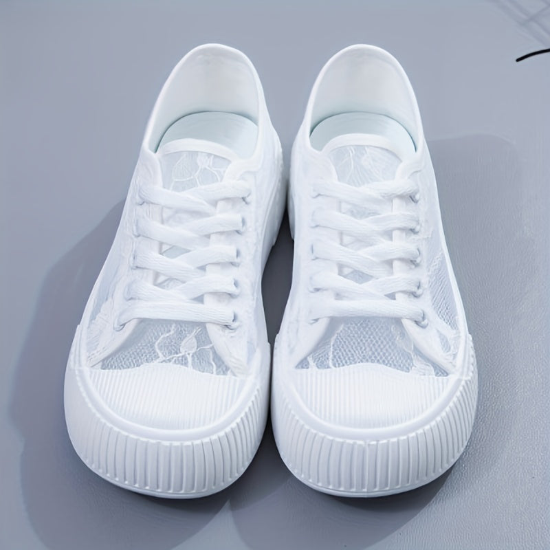 Breathable Mesh Flower Embroidery Shoes Casual Sneakers Women's Footwear