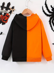 Boys' Halloween Patchwork Hoodie Sweatshirt