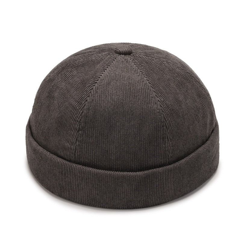 Corduroy Solid Mens Beanie Hat
