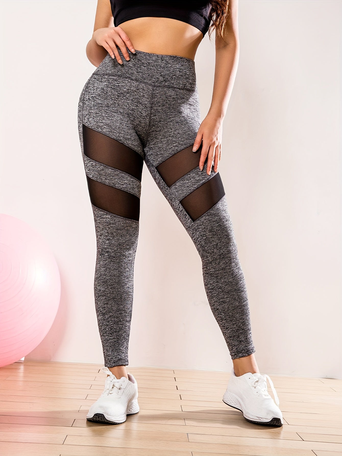 Mesh Breathable High Waist Yoga Leggings Hip Lifting Fitness Running Pants