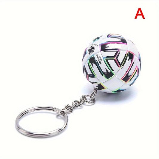 3D Soccer Ball PU Leather Keychain Cartoon Football Keyring Pendant