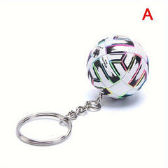 3D Soccer Ball PU Leather Keychain Cartoon Football Keyring Pendant