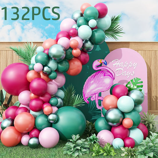 132pcs Flamingo Balloons Arch Garland Kit