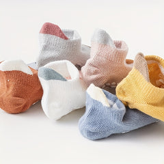 6 Pairs Toddler Cotton Animal Ankle Socks w/ Grips for Kids