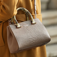 Jur Crocodile Texture Women'S Shoulder Bag with Zipper Closure