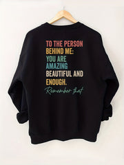 Letter Print Crew Neck Sweatshirt for Women