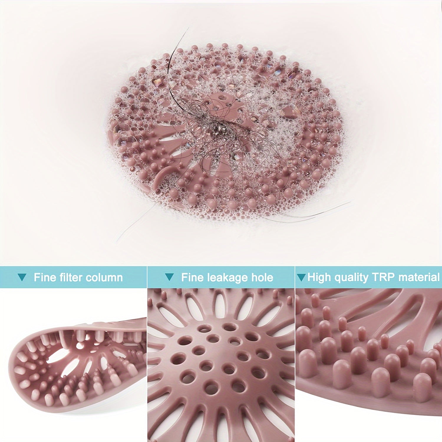 Rubber Shower Drain Cover For RV Bathroom Tub Kitchen Sink Filter