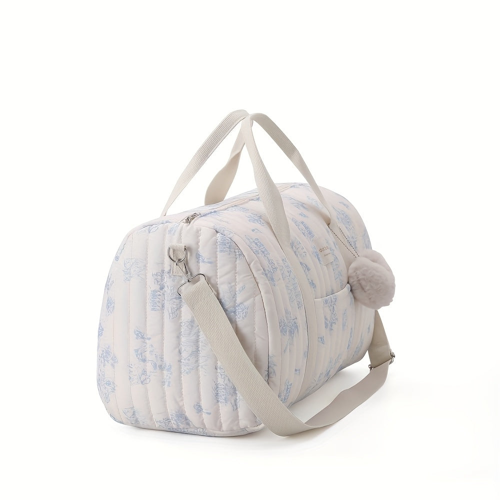 Brown Leaf & Lemon Print Diaper Bag Mommy Organizer