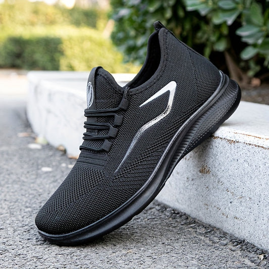 Men's Breathable Running Shoes Comfy Non Slip Lace Up Sneakers