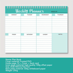 Note Book WEEKLY PLANNER English Week Plan Coil Daily Planning Record Book
