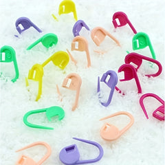 100pcs Mixed Knitting Needle Counters with Alloy Marking Patterns