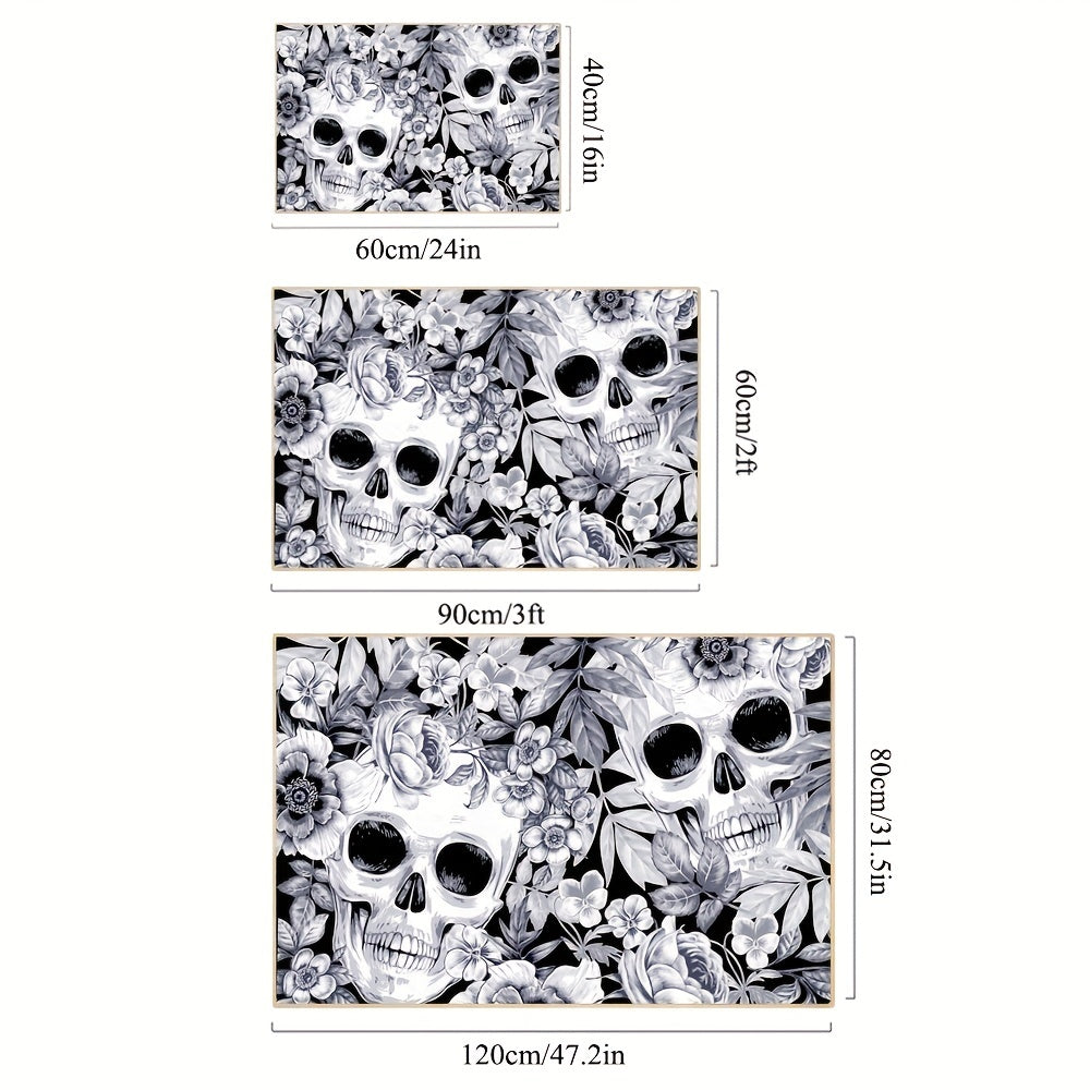 Skull Bath Mat And Skulls Rug Floral Door Mats Entryway Rugs