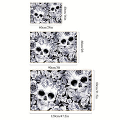 Skull Bath Mat And Skulls Rug Floral Door Mats Entryway Rugs