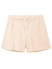 Women's Elastic Drawstring High Rise Shorts